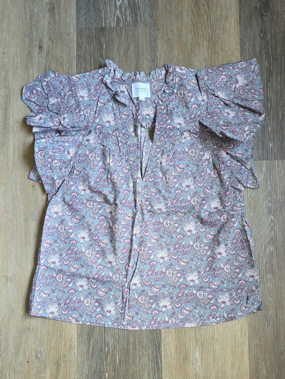 Anthropologie Sundays Ruffled Paisley Blouse